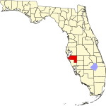 Map of Florida highlighting Manatee County